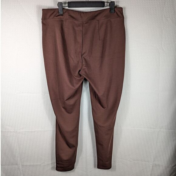 SO Pants XL Womens Brown High Rise Legging Ponte Stretch Zip Pocket Slim Fit - Picture 2 of 4